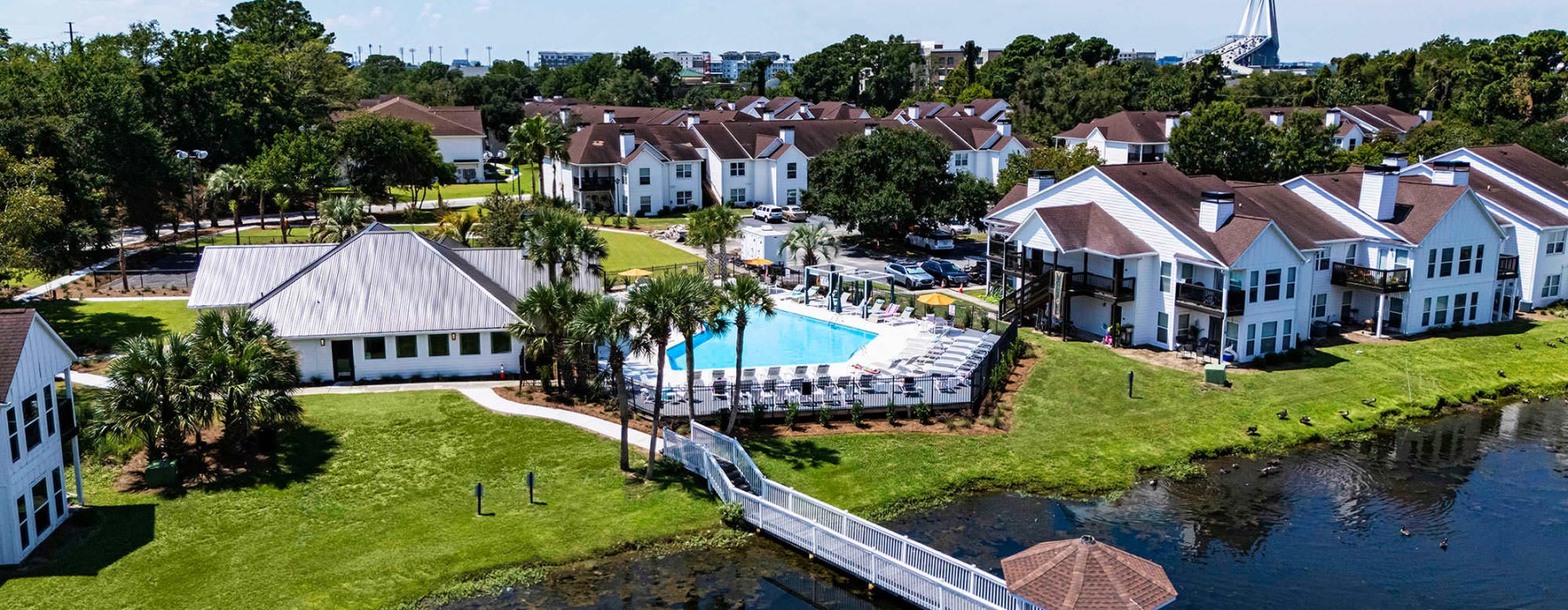 The Cooper next to a pond